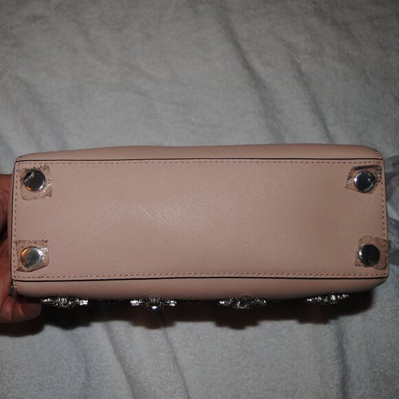 NEW MICHEAL KORS PINK BALLET JEWELED LEATHER SACHEL - Picture 3 of 7